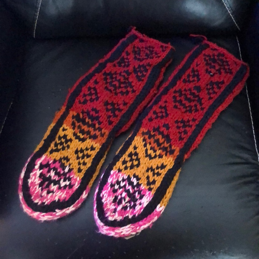 Vintage Aztec Baja Mexican Slipper Boots size L